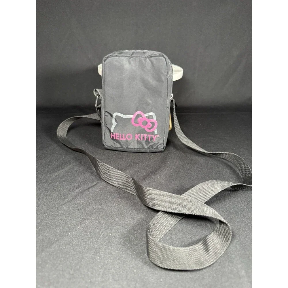 2011 Hello Kitty Black & Pink Vertical Crossbody Messenger Bag - Y2K Scene